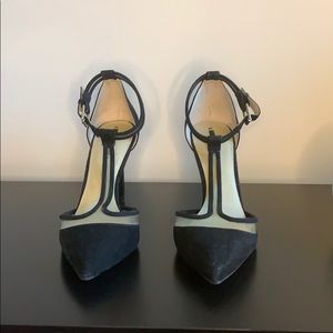Zara Basic Black Closed Toe Strappy Heels